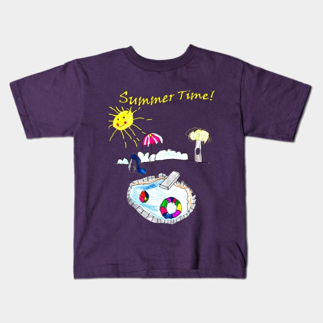 Summer Time Kid Drawing Kids T-Shirt by Kids’ Drawings 